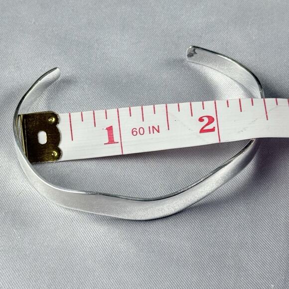 Vintage Taxco Mexico 925 Sterling Silver Cuff Bracelet TP-85 Wavy Modernist - Picture 7 of 9